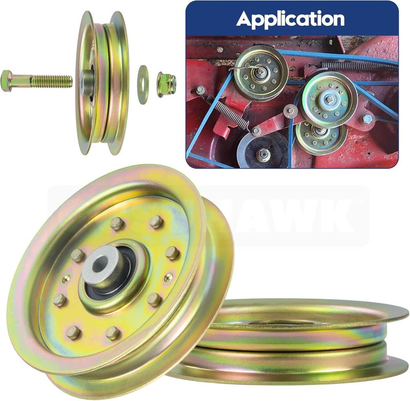 GUSUHAWK 3 Pack 753-08171 Idler Pulley Kit Replaces Cub Cadet 756-04129B Idler Pulley 756-04129, MTD 756-04129B, Cub Cadet 756-04129, Troy Bilt Pulley 753-08171 Cub Cadet Idler Pulley Kit, 753-08068 - Image 5